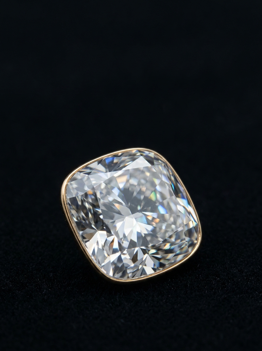 Cushion-Diamant auf dunklem Grund